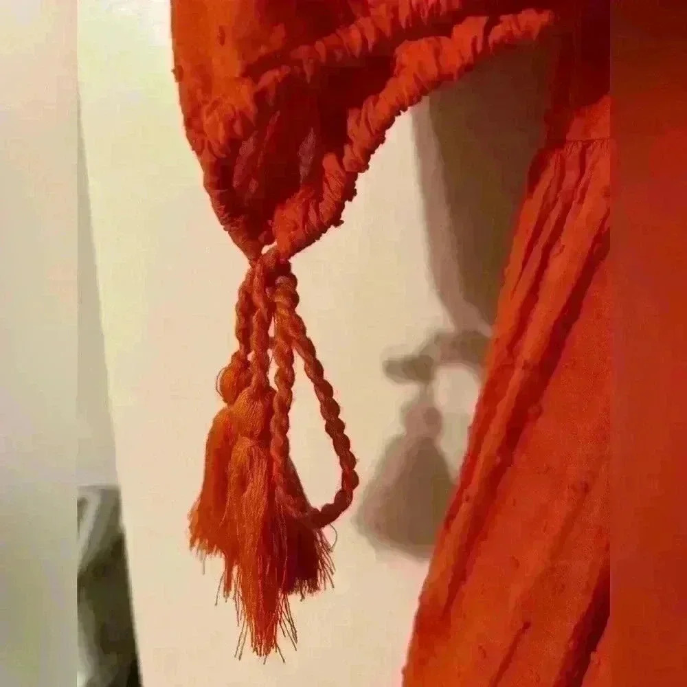 H&M | US 6 | Burnt Orange Off Shoulder Bohemian Dress, Knee Length - Picture 6 of 8